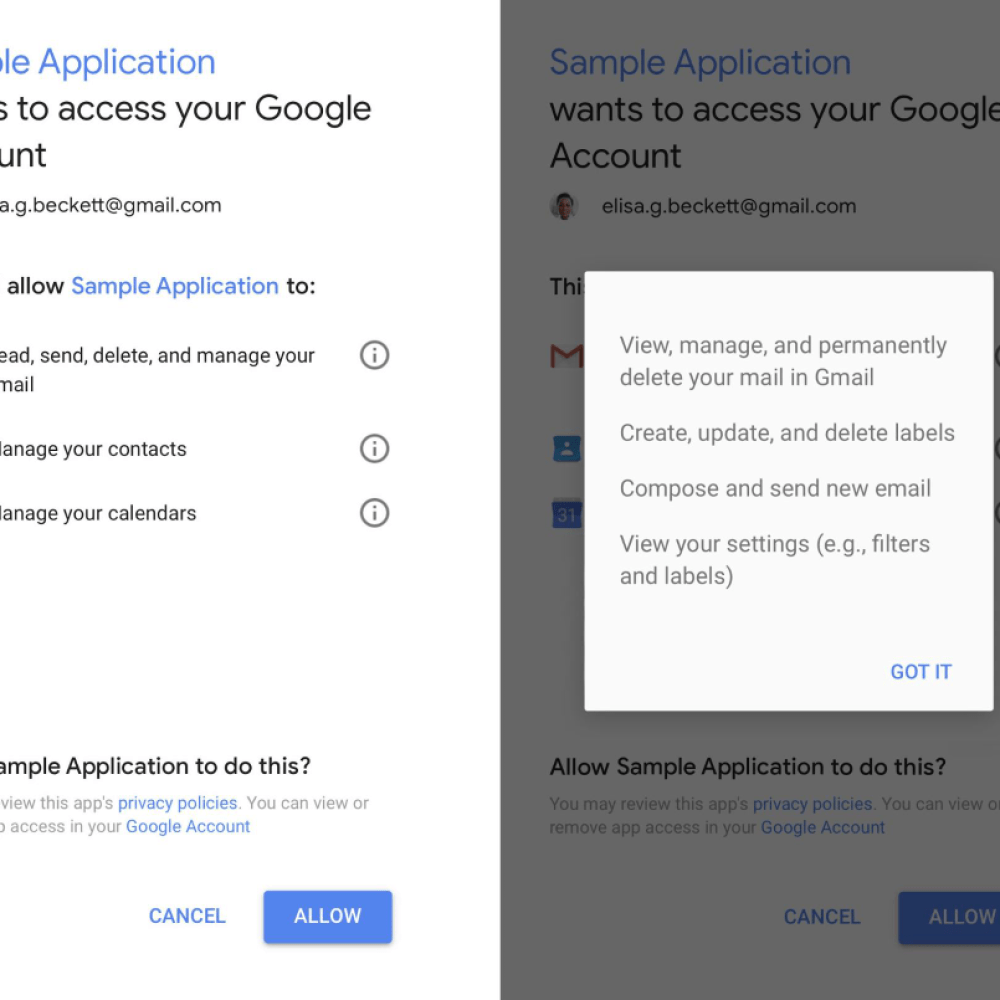 Security Checkup shows all third-party apps that have access to you data